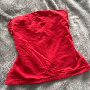 Red Strapless Top